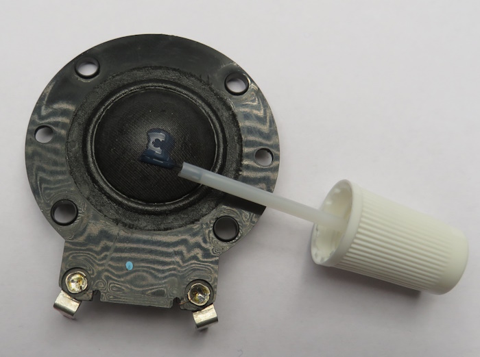 Apply a new coating to the damaged silk dome tweeter