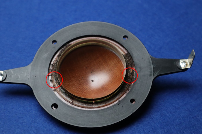 Making a sealing ring for (RCF) diaphragm: carefully remove the remains of the old sealing ring; be careful with the connecting wires