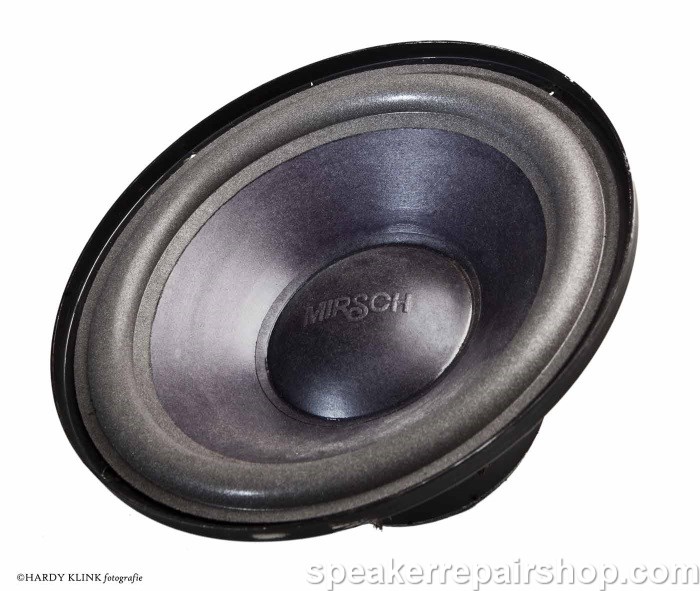 Saab 900 / 9-3 woofer (front door) with a new rubber surround mounted