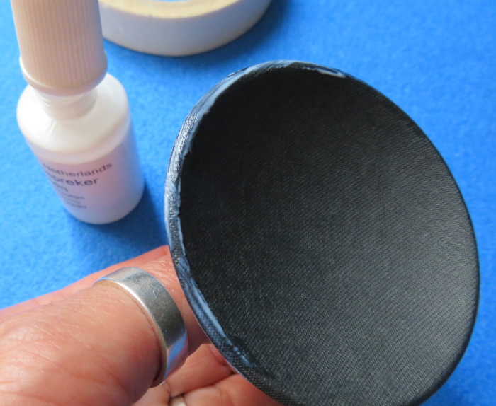 Speaker dust cap replacement - Apply glue to the (adhesive) edge of the dust cap.