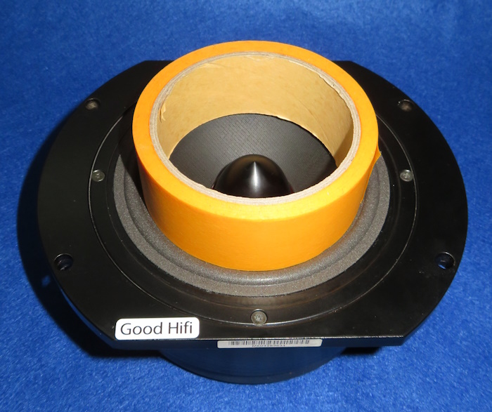 New foam surround for Genelec M604289631 woofer - a weight makes adhesion easier