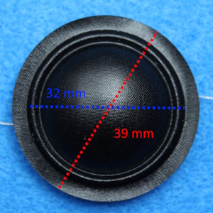 Zijden diafragma, 1 inch,  6,2 Ohm, de maten