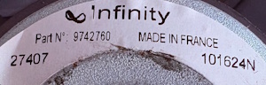 Sticker Infinity 9742760 27407 101624N woofer